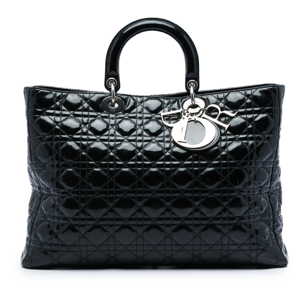Pre-Loved Dior Extra Large Patent Cannage Lady Dior